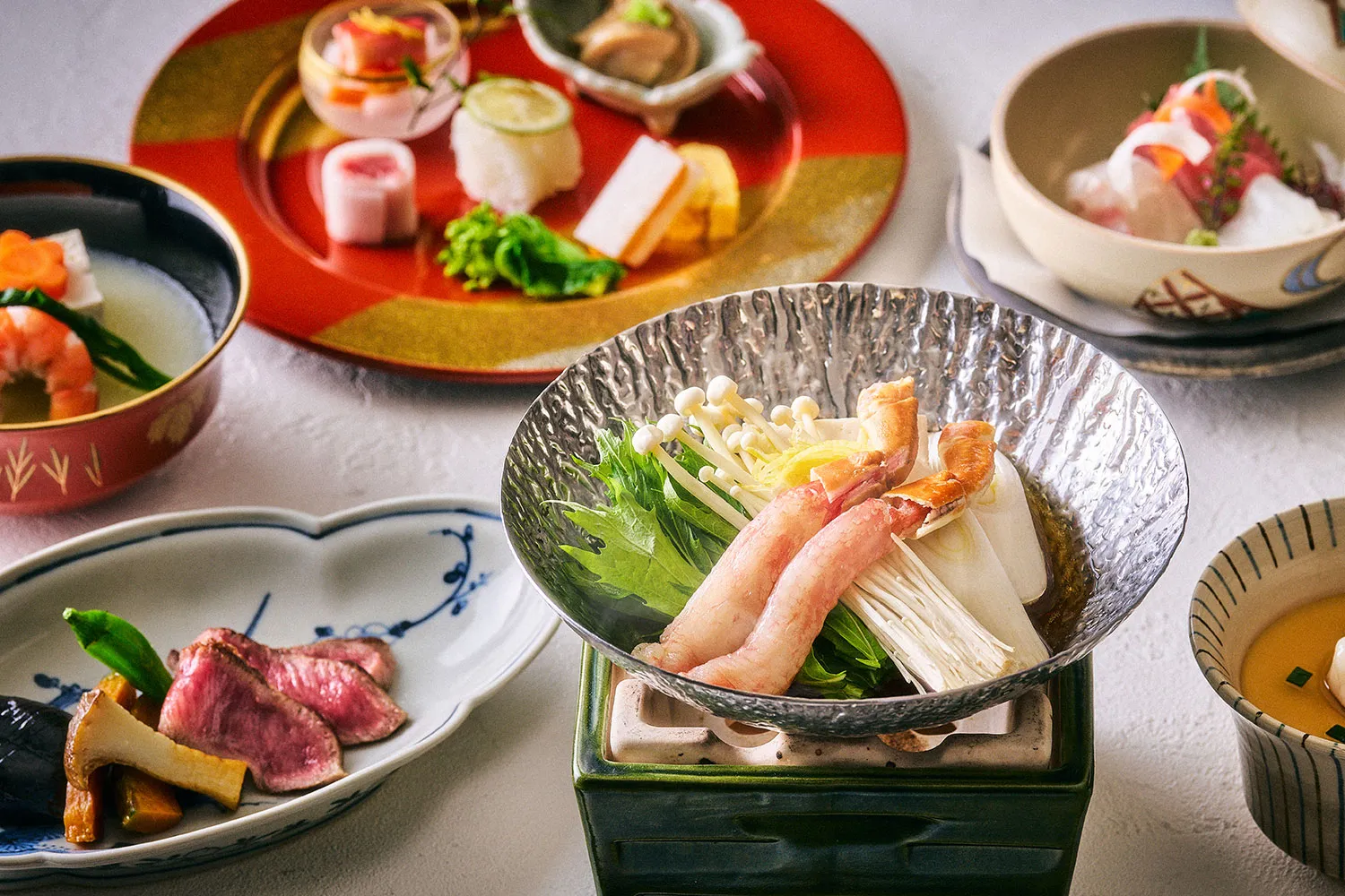 >蟹・和牛のお祝会席